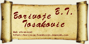 Borivoje Tošaković vizit kartica